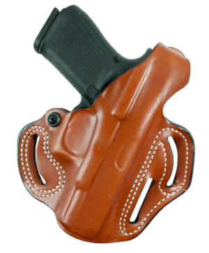 DeSantis Gunhide 001TA1LZ0 Thumb Break Scabbard OWB Tan Leather Belt Slide Fits Glock 19 Fits Glock 32 Fits Glock 45 Fits Glock 19X Right Hand