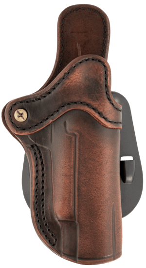 1791 Gunleather ORPDH1VTGR Paddle Holster Optic Ready OWB Size 01 Vintage Leather Paddle Fits 4-5″ 1911 Right Hand