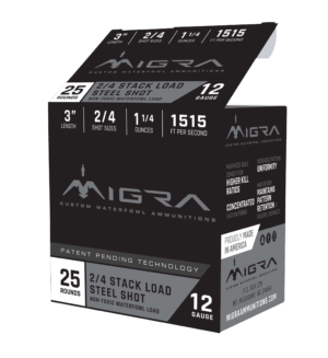 Migra Ammunitions M20SB46 Combinational 20 Gauge 3″ 1 oz 4/6 Shot Steel/Bismuth 25rd Box