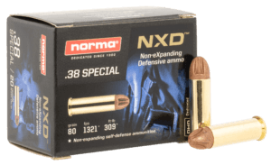 Norma Ammunition 611240020 Self Defense NXD 38 Special 38 gr NXD 20 Per Box 10 Cs