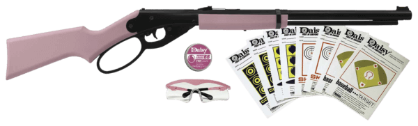 Daisy 994999403 Carbine Fun Kit Spring Piston 177 BB 350 fps Black Rec Pink Synthetic Furniture Includes Glasses/350rd Ammo/Target