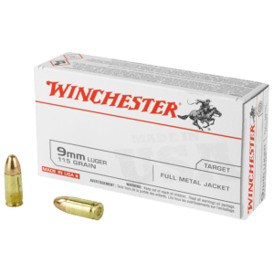 Winchester Ammo SG9W50  9mm 115 gr Full Metal Jacket (FMJ) 20rd Box