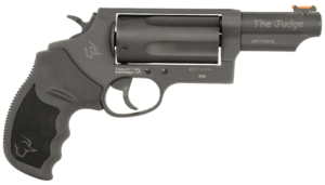 Taurus 24410P31T Judge T.O.R.O. Compact Frame 45 Colt (LC)/410 Gauge 5 Shot  3″ Matte Black Oxide Alloy Steel Barrel  Cylinder & Optic Ready Frame  Black Rubber Grip  Exposed Hammer  Features Taurus Optic Ready Option