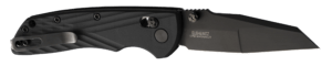 Hogue Deka 3.25″ Folding Wharncliffe Plain Black Cerakote CPM MagnaCut SS Blade FDE Crosshatch Textured GRN Handle Includes Pocket Clip