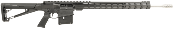Great Lakes Firearms GL10LA7REMSSBLK AR-10  7mm Rem Mag 5 1 24″  Black  20″ M-Lok Handguard Fixed Hogue OverMolded Stock  A2 Grip  Muzzle Brake