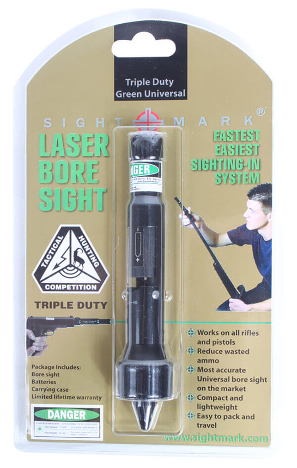 Sightmark SM39026 Triple Duty Universal Green Bore Sight  Green Laser for Multi-Caliber (.17-.50 cal)