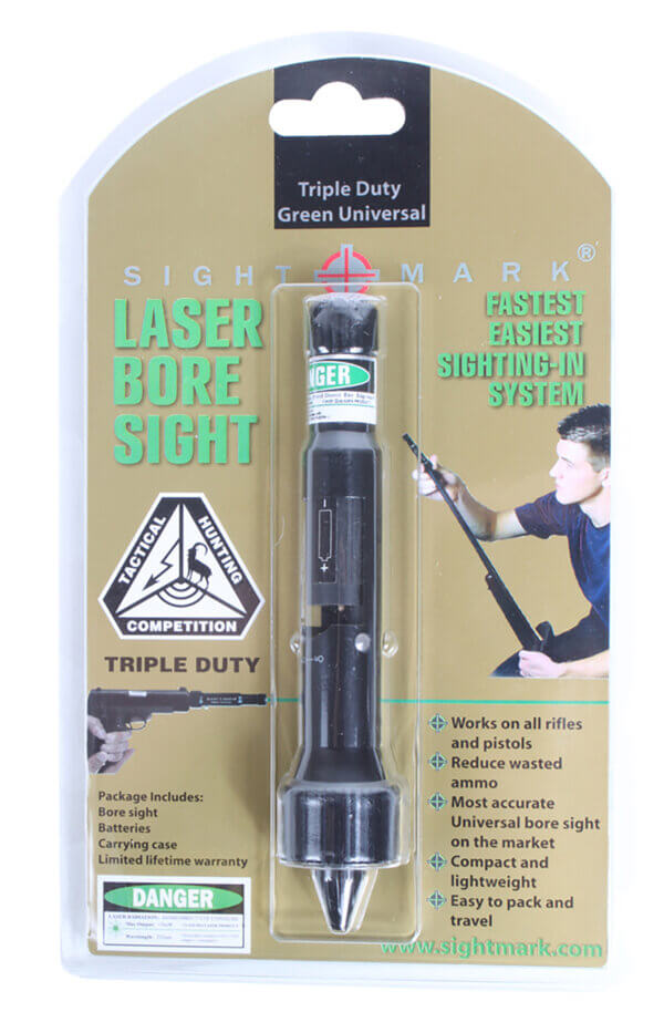 Sightmark SM39026 Triple Duty Universal Green Bore Sight  Green Laser for Multi-Caliber (.17-.50 cal)