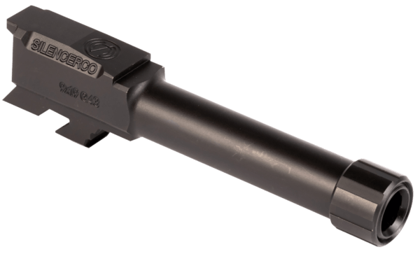 SilencerCo AC5049 Threaded Barrel  3.70″ 9mm Luger  Black Nitride Stainless Steel  Fits Glock 43/43X