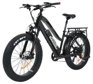 Bakcou E-bikes BFBB25 Flatlander Matte Black 18″ w/Stand Over Height of 26″ Frame Shimano Alivio Hill-Climbing 9 Speed Bafang 750W High-End Rear Hub Motor 25+ mph Speed