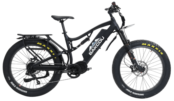 Bakcou E-bikes BS17BB25 Storm 25 Medium Matte Black 17″ w/Stand Over Height of 30.50″ Frame  Sram 9sp  40t Front & Sram 11-34t Rear Cassette Bafang M620 Ultra Motor