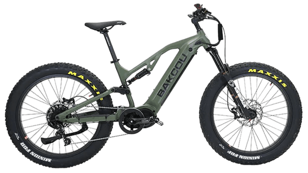 Bakcou E-bikes BSC19GB21 Scout Large Matte Army Green 19 Frame  11 Speed Sram NX  11-42t Rear Cassette BafangUltra Mid-Drive Motor”