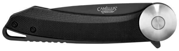 Camillus 19640 Cirque 2.75″ Folding Drop Point Plain Black AUS-8 Carbonitride Titanium Non-Stick Blade Black G10 Handle