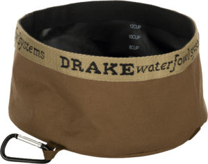 Drake Waterfowl GD8100BRN Travel Food & Water Bowl Gun Dog Brown 600D Polyester