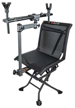 Bog-Pod 1100475 ChairPod  Chair with Rotating Gun Mount  4 Legs  Black  Aluminum Frame  41 Max Height”