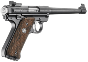 Ruger 40175 Mark IV 75th Anniversary Target 22 LR 10+1 6.88 Stainless Tapered Target Barrel  Blued Aluminum Frame  Drilled & Tapped  Checkered Wood Laminate Grip  Ambidextrous”