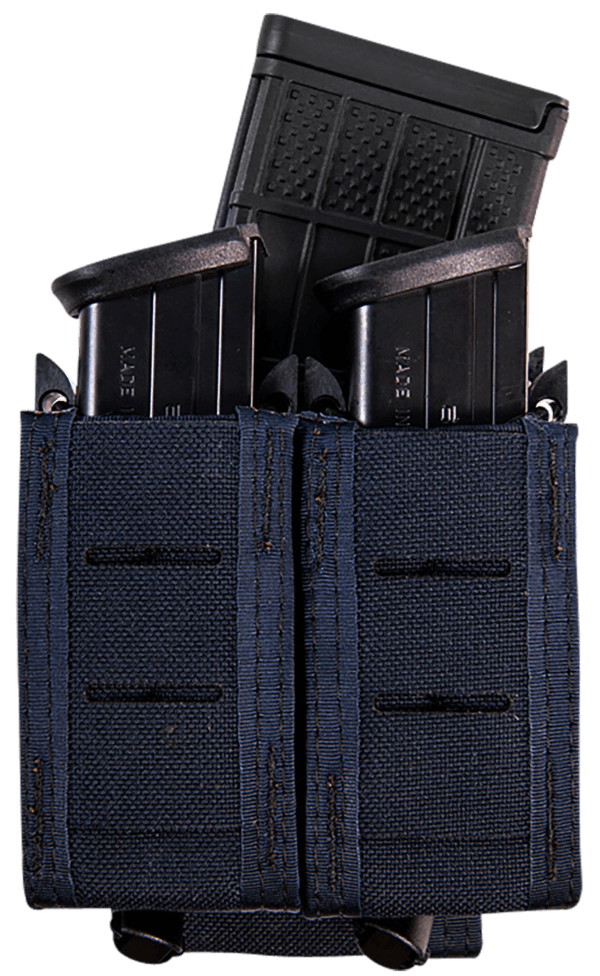 High Speed Gear 41PT02LE TACO Duty Double Pistol Mag LE Blue Nylon with MOLLE Exterior Fits MOLLE & 2″ Belt
