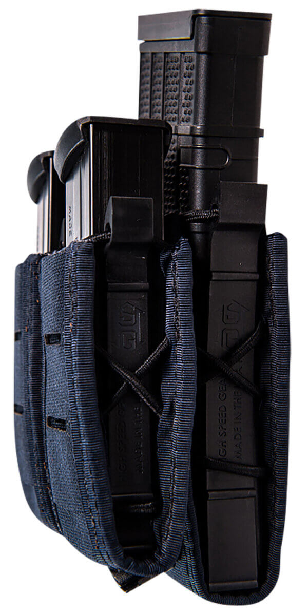 High Speed Gear 41PT02LE TACO Duty Double Pistol Mag LE Blue Nylon with MOLLE Exterior Fits MOLLE & 2″ Belt