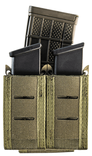 High Speed Gear 41PT02OD TACO Duty Double Pistol Mag OD Green Nylon with MOLLE Exterior Fits MOLLE & 2″ Belt