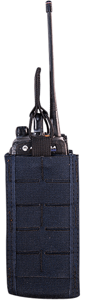 High Speed Gear 41RD00LE TACO Duty Radio Holder LE Blue Nylon with MOLLE Exterior & Bungee Pull Tongue Fits MOLLE & 2″ Belt