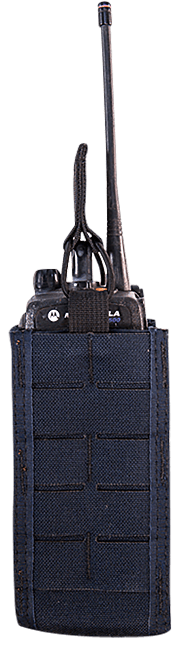 High Speed Gear 41RD00LE TACO Duty Radio Holder LE Blue Nylon with MOLLE Exterior & Bungee Pull Tongue Fits MOLLE & 2″ Belt