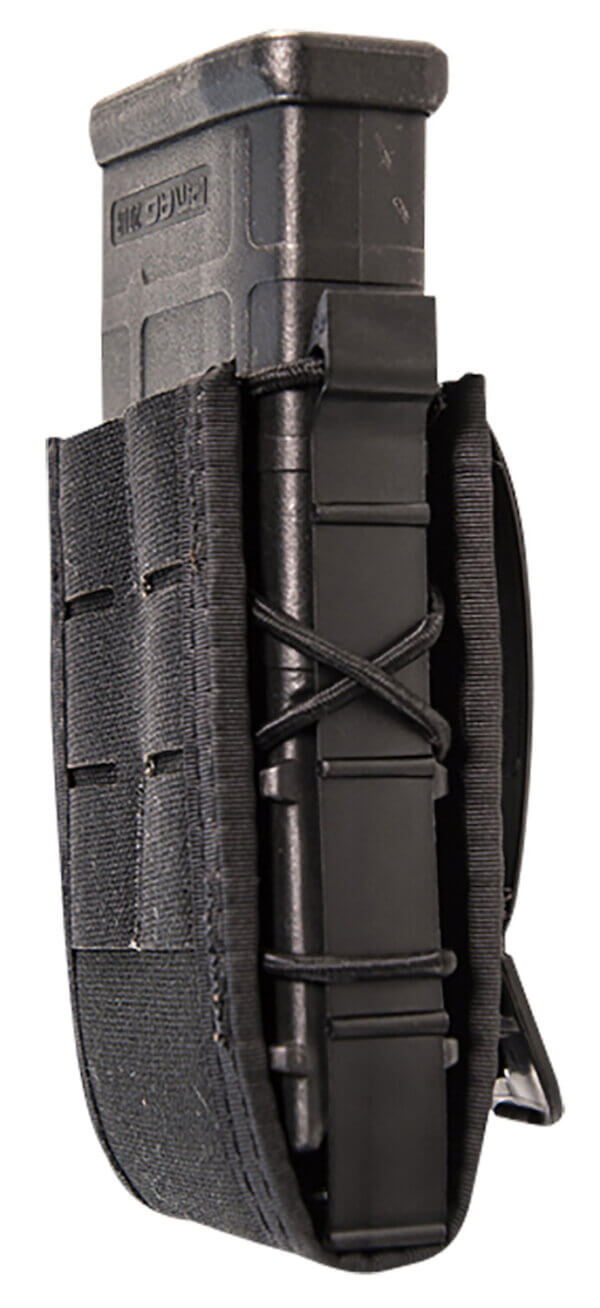 High Speed Gear 41TA00BK TACO Duty Single Rifle Mag Pouch Black Nylon with MOLLE Exterior Fits MOLLE & 2″ Belt