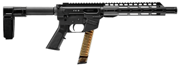 FREEDOM ORDNANCE FX9P10SBM FX-9 9mm Luger 32+1 10″ Black M-LOK Handguard SB Mini Brace A2 Grip 3″ Faux Suppressor
