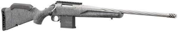 Ruger 46908 American Gen 2 204 Ruger 10+1 20″ Gun Metal Gray Cerakote Spiral Fluted/Threaded Barrel Gun Metal Gray Cerakote Receiver w/Picatinny Rail Gray Splatter Adjustable Synthetic Stock