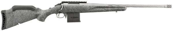 Ruger 46909 American Gen 2 223 Rem 10+1 20″ Gun Metal Gray Cerakote Spiral Fluted/Threaded Barrel Gun Metal Gray Cerakote Receiver w/Picatinny Rail Gray Splatter Adjustable Synthetic Stock