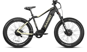 Rambo Bikes R500X2KFFBFD Krusader 2.0 Full Frame Matte Black/Flat Dark Earth AWD System w/Dual Chain Pivot Tensioner Dual Bafang G060 Motor 20 mph Speed
