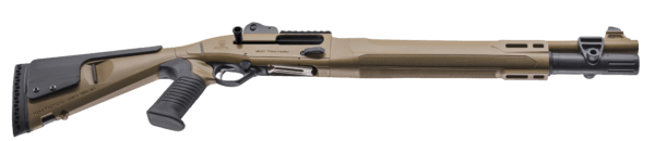 Beretta USA J131M2TP18F 1301 Mod 2 Tactical 12 Gauge 3″ 7+1 18.50″  FDE  Synthetic Furniture  Synthetic Pistol Grip Stock with M-Lok Forend  Ghost Ring Sight  Optics Mount  Pro-Lifter Port  Oversized Controls  Semi-Flat Tac Trigger