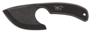 Browning 3220323B Cutoff Boxed 2.50″ Fixed Skinner Plain Black Black Oxide Stonewashed 9Cr14MoV SS Blade Black/Tan G10 Handle
