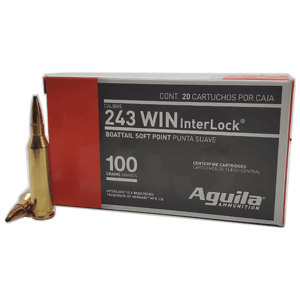 Aguila 8047AG   243 Win 100 gr InterLock Boat Tail Soft Point 20rd Box
