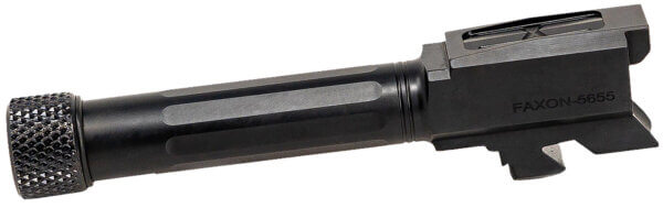 Faxon Firearms GB910N43SGQT Match Series  9mm Luger Compatible w/Glock 43/43X  Black Nitride 416R Stainless Steel  Straight Fluted/Target Crown Barrel