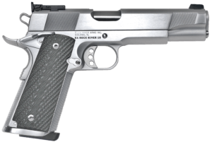Rock River Arms PS2400 PS2400 Limited Match 45 ACP 7+1 5″ Stainless National Match Barrel Brushed Chrome Serrated Steel Slide & Frame w/Beavertail Black G10 Grip Ambidextrous