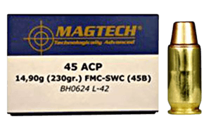 Magtech 45B Range/Training Target 45 ACP 230 gr Full Metal Jacket Semi-Wadcutter (FMJSW) 50rd Box