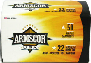 ARMSCOR 22 WMR 40GR JHP 50RD 100BX/CS