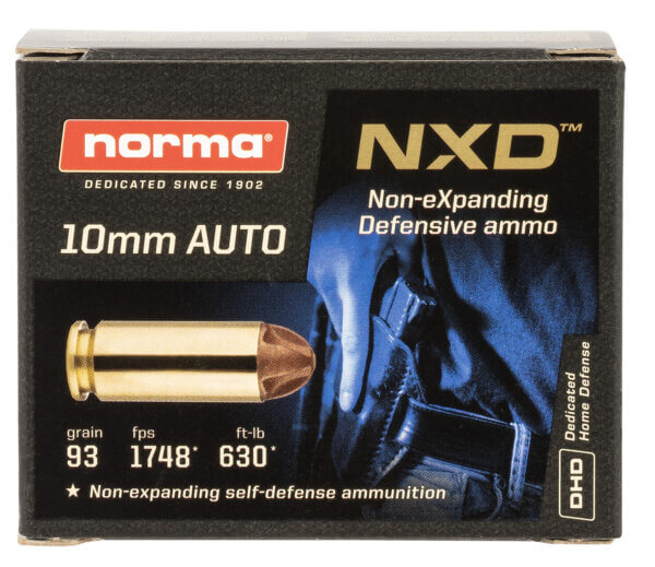 Norma Ammunition 611340020 Self Defense NXD 10mm Auto NXD 20 Per Box 10 Cs