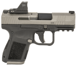 Canik  Mete MC9 GunStuff Exclusive 9mm Luger 15+1/12+1 3.18 Black Tenifer Cerakote Optic Ready/Serrated Steel Slide  Tungsten Cerakote Polymer Frame w/Picatinny Rail  MeCanik M01 Red Dot”