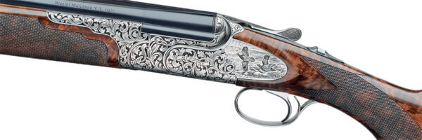Rizzini USA 61021229 Grand Regal Extra Full Size 12 Gauge Break Open 2.75″ 2rd  29″ Black Over/Under Chrome Lined Barrel  Coin Anodized Silver Engraved Game Scene Steel Receiver  Fixed Pistol Grip  Grade IV Turkish Walnut Stock