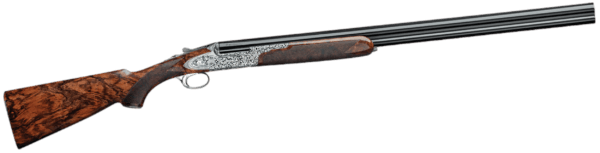Rizzini USA 61022029 Grand Regal Extra Full Size 20 Gauge Break Open 2.75″ 2rd  29″ Black Over/Under Chrome Lined Barrel  Coin Anodized Silver Engraved Game Scene Steel Receiver  Fixed Pistol Grip  Grade IV Turkish Walnut Stock