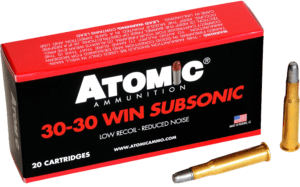 Atomic Ammunition 00410  Subsonic 30-30 Win 165 gr Lead Round Nose Flat Point 50 Per Box/ 10 Case