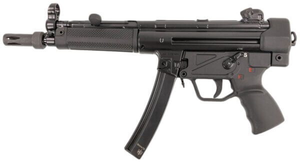 MAC 12750004 MAC 5  9mm Luger 30+1  8.90″ Black Steel Threaded Barrel  Black Phosphate Receiver  Black Pistol Grip