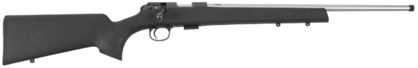 CZ-USA 02395 CZ 457 American 22 LR 5+1 20″ Stainless Steel Threaded Barrel  American Style Black Synthetic Stock