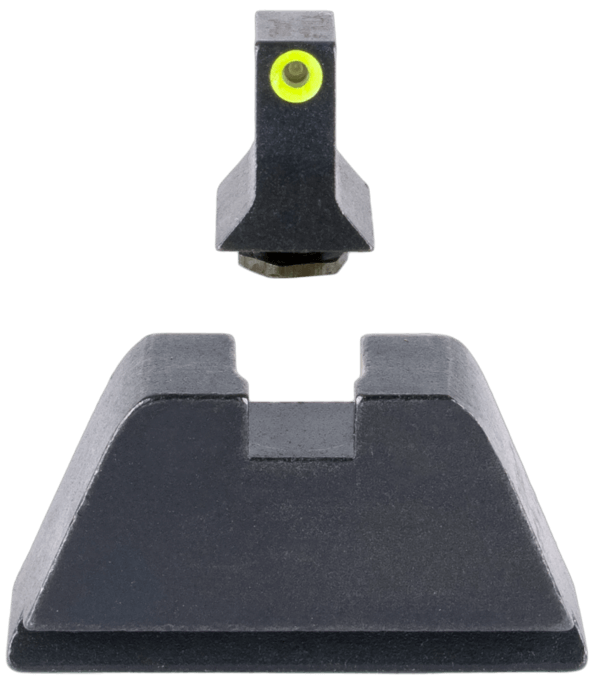 Trijicon GL201C601139 Suppressor/Optic Height Sights-Glock Standard Frame  Black Green Tritium Yellow Outline Front Sight Black Rear Sight