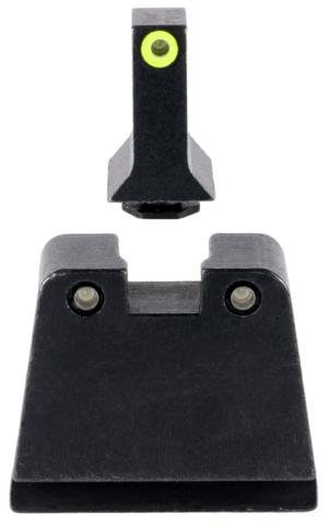Trijicon GL243C601146 Suppressor/Optic Height Sights- Glock Slim Frame  Black Green Tritium Orange Outline Front Sight Black Rear Sight