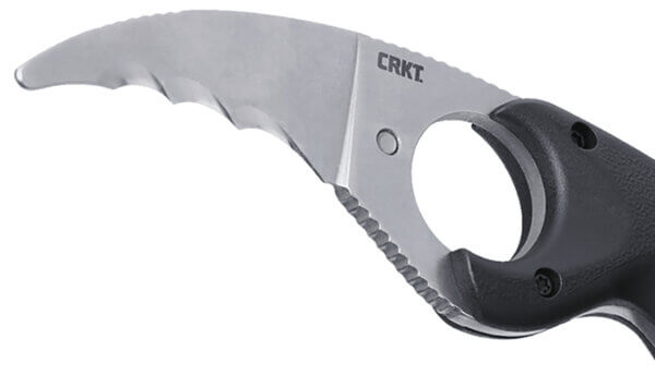 CRKT 2511 Bear Claw  2.39″ Fixed Hawkbill Veff Serrated Stonewashed AUS-8A SS Blade  Black Textured GRN Handle