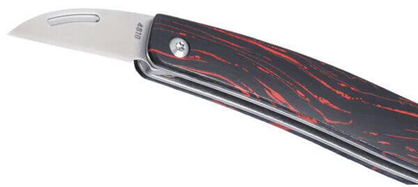 CRKT 4810 Forebear  1.06″/2.29″ Folding Wharncliffe Satin 12C27 Sandvik Blade  Black/Red G10 Handle