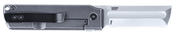 CRKT 5915 MinimalX  EDC 2.19″ Folding Modified Tanto Plain Satin 12C27 Sandvik Blade  Stonewashed Stainless Steel Handle