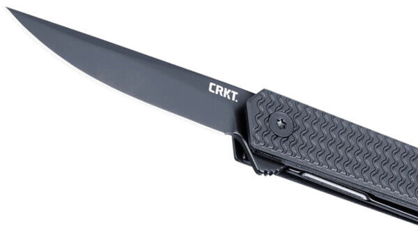 CRKT 7081D2K CEO Microflipper 2.36″ Folding Drop Point Plain Black TiNi D2 Steel Blade  Black Textured Aluminum Handle