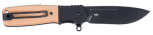 CRKT K245BKP Homefront Compact 2.91″ Folding Plain Black DLC S35VN SS Blade  Black/Tan G10 Handle